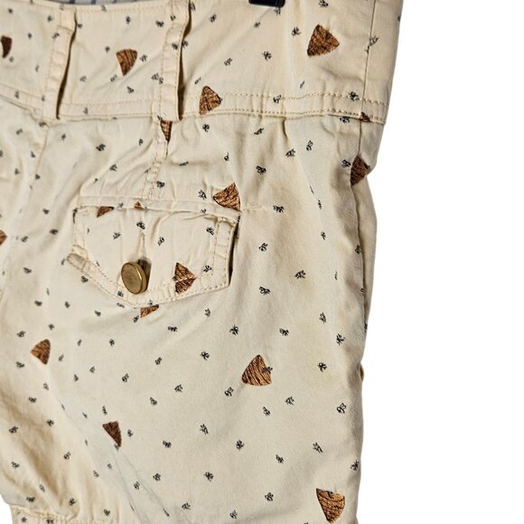 Daughters Of The Liberation Beige Shorts Bees Embroidery Beehives Womens 6 - Picture 7 of 13
